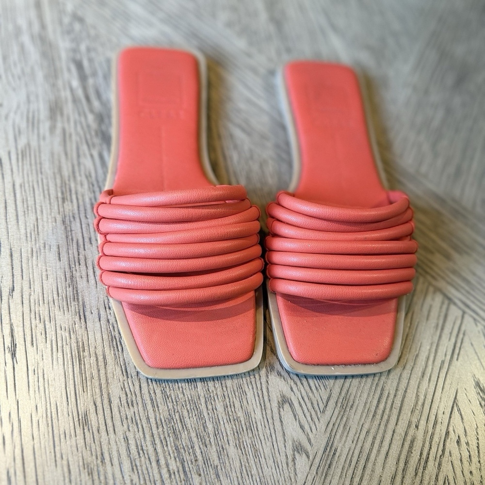 Dolce Vita Sandals Womens Size 6 Nyx Persimmon Stella Open Toe Flat Slides